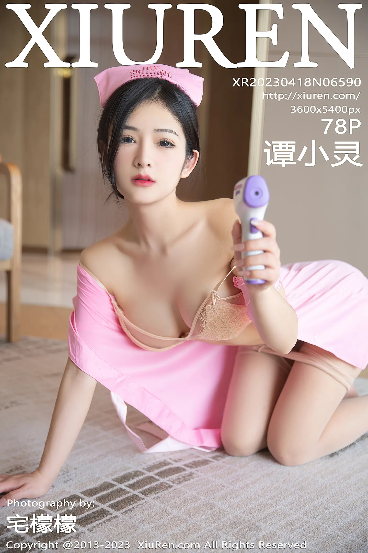[XiuRen秀人网]No.6590_模特谭小灵性感粉色情趣护士服露蕾丝内衣秀惹火身材诱惑写真78P-秀人网 - XiuRen.Space